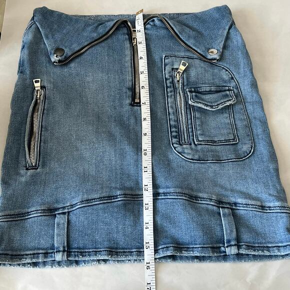RtA Gisele Deconstructed Cargo Denim Mini Skirt Size S - Picture 12 of 12